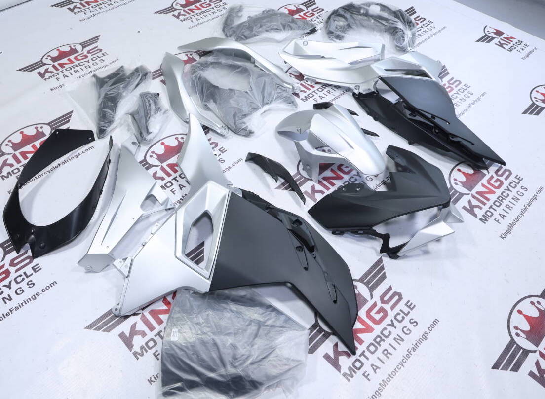 Fairings for Kawasaki Ninja 500 (2024-2025) Matte Black, Matte Silver from KingsMotorcycleFairings.com