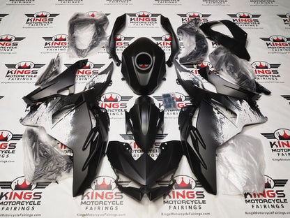 Fairings for Kawasaki Ninja 500 (2024-2025) Matte Black, White Spray at KingsMotorcycleFairings.com