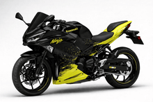 Fairings for Kawasaki Ninja 500 (2024-2025) Matte Black, Yellow Splash from KingsMotorcycleFairings.com