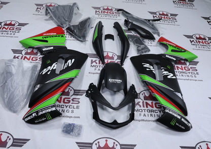 Fairings for Kawasaki Ninja 650 (2006-2008) Matte Black, Green, Red KRT at KingsMotorcycleFairings.com