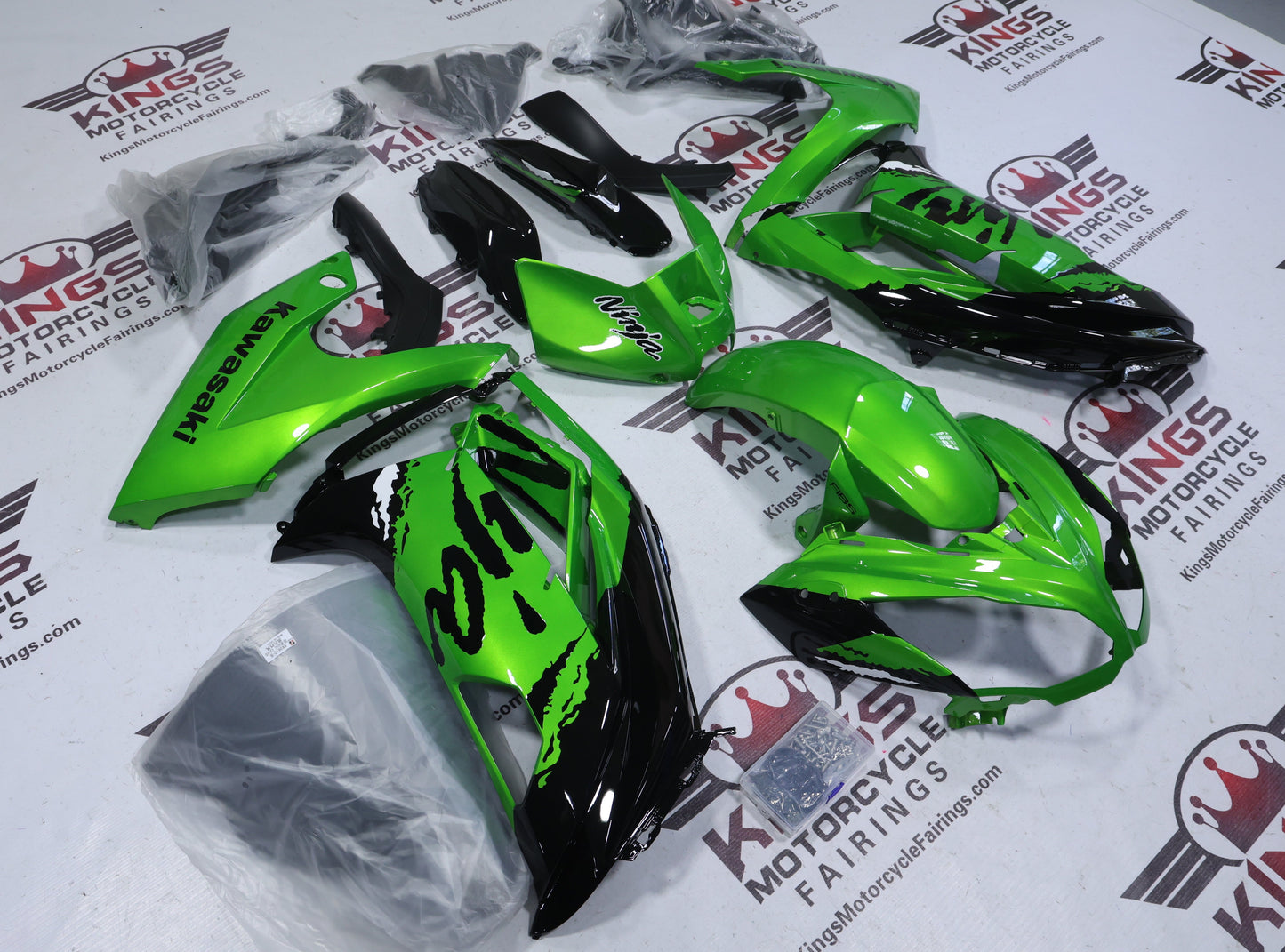 Fairings for Kawasaki Ninja 650 (2012-2016) Metallic Green, Black at KingsMotorcycleFairings.com