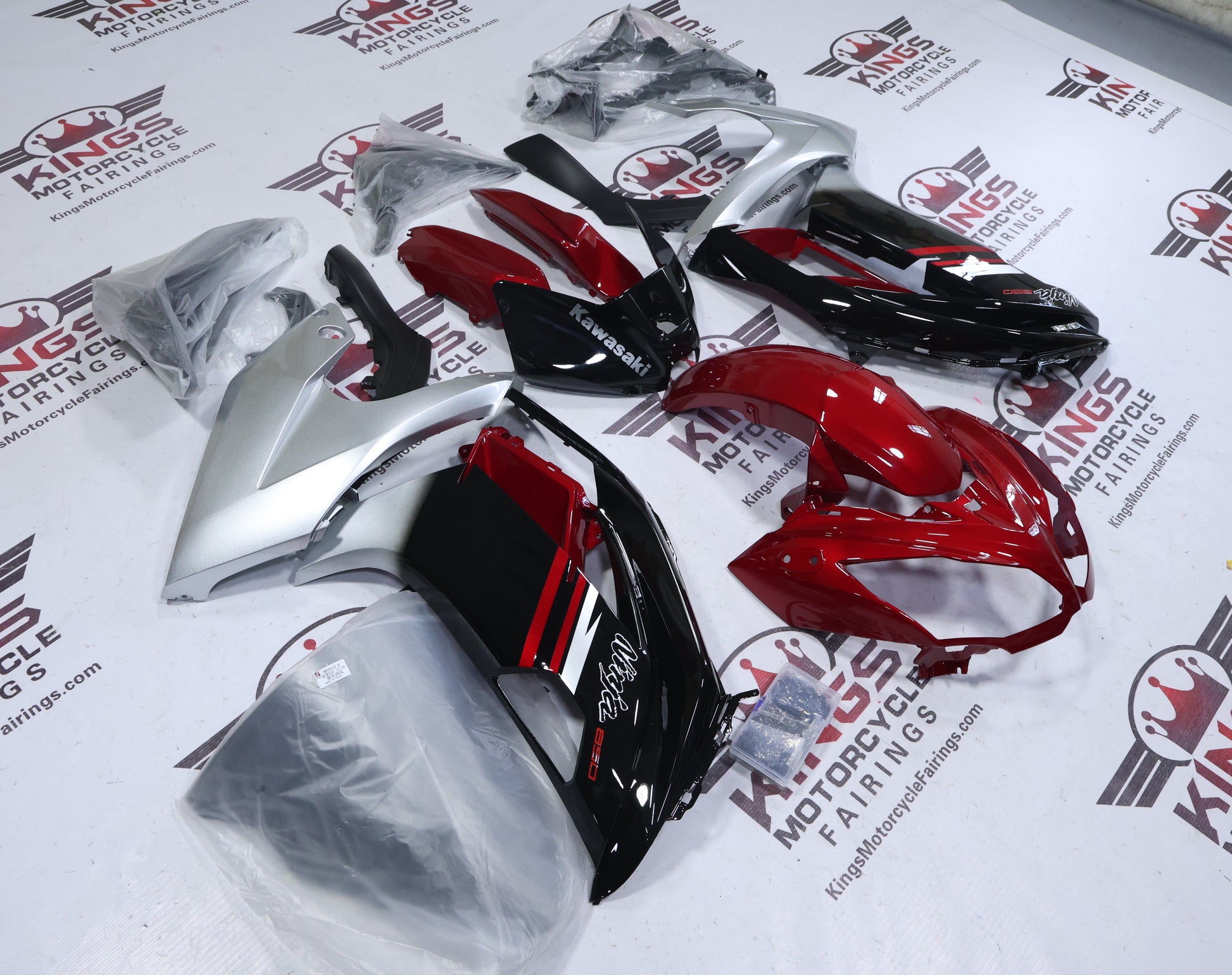 Fairings for Kawasaki Ninja 650 (2012-2016) Red Candy, Black, Silver from KingsMotorcycleFairings.com