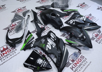 Fairings for Kawasaki Ninja 650 (2017-2019) Matte Black, Green, White Elf at KingsMotorcycleFairings.com