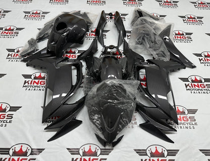 Fairings for Kawasaki Ninja 650 (2020-2025) All Faux Carbon Fiber at KingsMotorcycleFairings.com