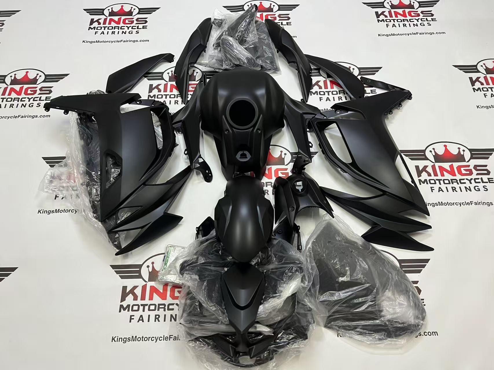 Fairings for Kawasaki Ninja 650 (2020-2025) All Matte Black at KingsMotorcycleFairings.com