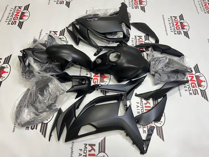 Fairings for Kawasaki Ninja 650 (2020-2025) All Matte Black from KingsMotorcycleFairings.com