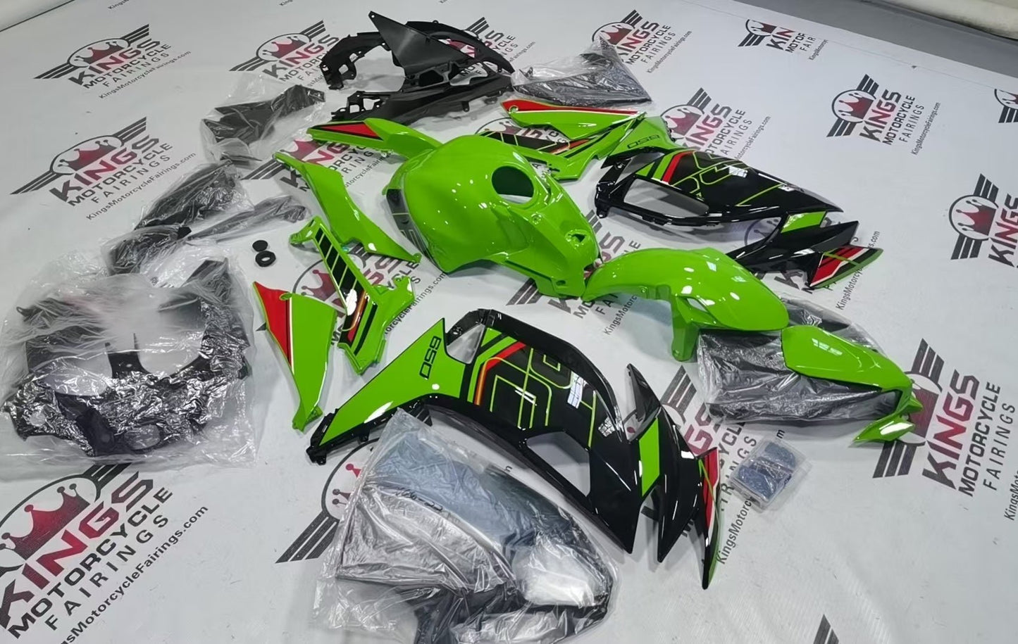 Fairings for Kawasaki Ninja 650 (2020-2025) Black, Green, Red at KingsMotorcycleFairings.com