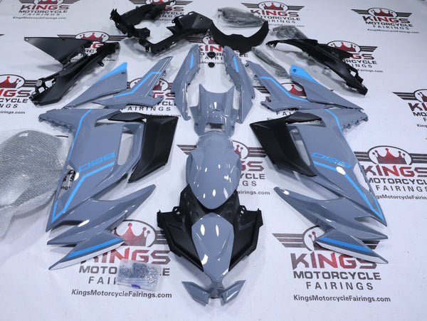 Fairings for Kawasaki Ninja 650 (2020-2025) Gray, Light Blue at KingsMotorcycleFairings.com