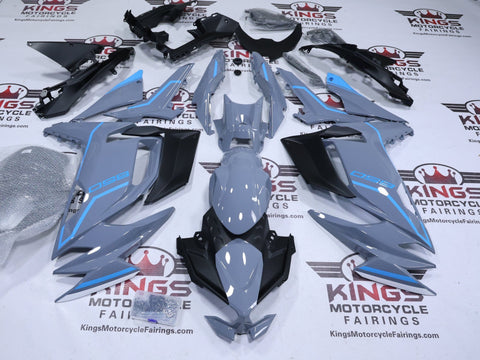 Fairings for Kawasaki Ninja 650 (2020-2025) Gray, Light Blue at KingsMotorcycleFairings.com