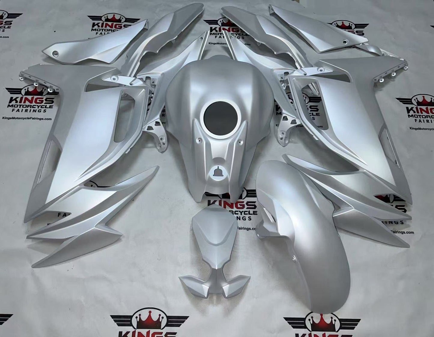 Fairings for Kawasaki Ninja 650 (2020-2025) Matte Silver at KingsMotorcycleFairings.com