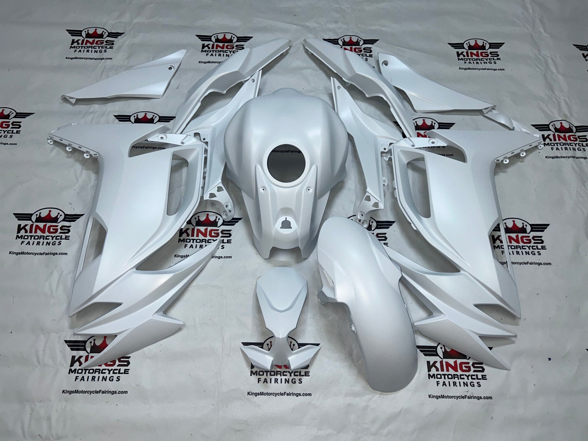 Fairings for Kawasaki Ninja 650 (2020-2025) White Metallic at KingsMotorcycleFairings.com