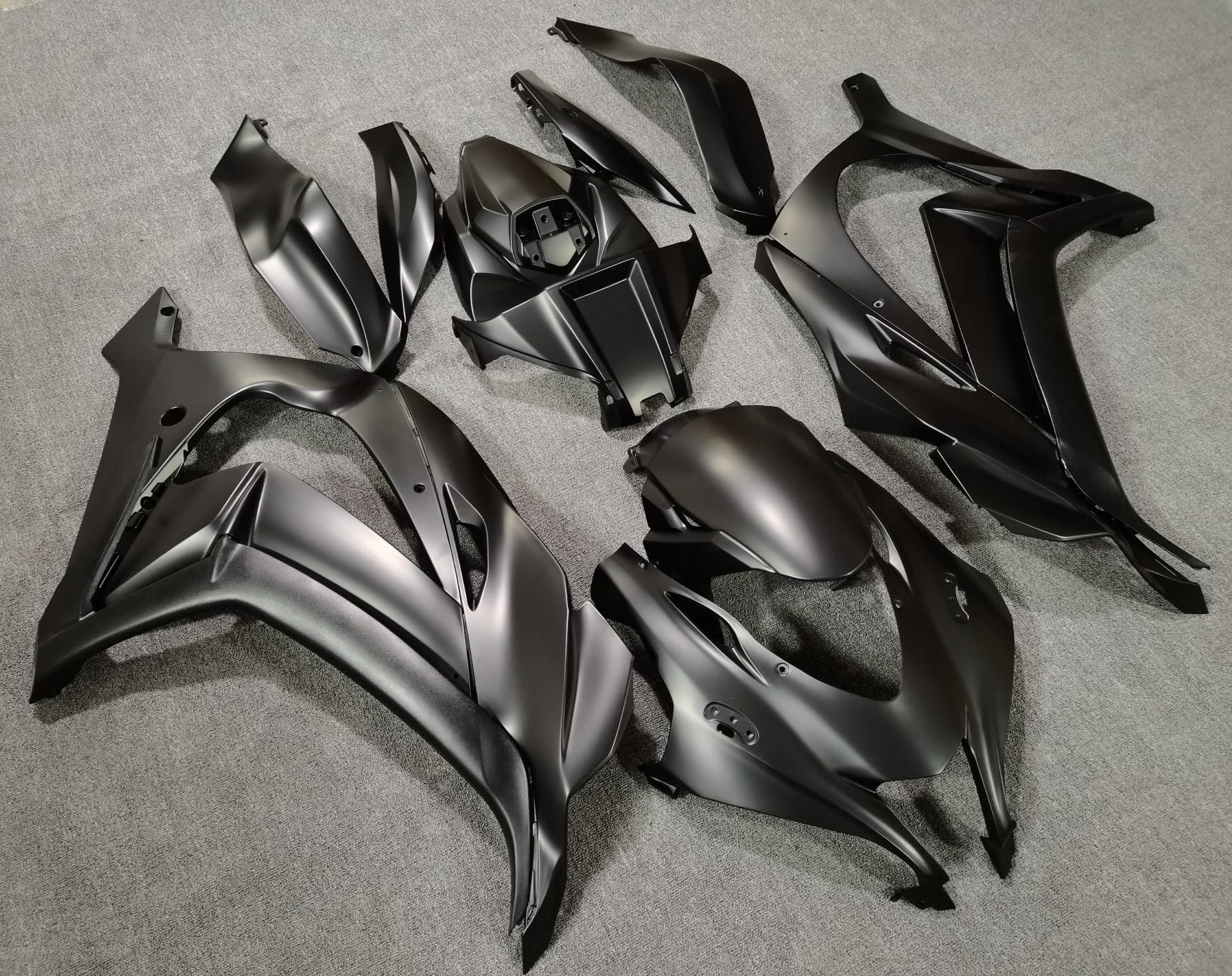 Fairings for Kawasaki Ninja ZX-10R (2016-2020) Flat Black at KingsMotorcycleFairings.com