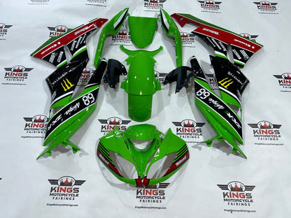 Fairings for Kawasaki Ninja ZX-6R 636 (2009-2012) Green, Black, Red Motocard at KingsMotorcycleFairings.com