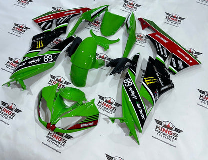 Fairings for Kawasaki Ninja ZX-6R 636 (2009-2012) Green, Black, Red Motocard from KingsMotorcycleFairings.com