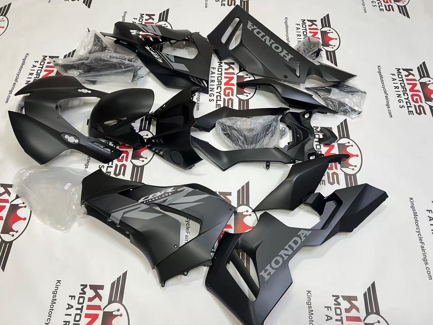 Fairings for Kawasaki Ninja ZX10R (2016-2020) Matte Black, Gray from KingsMotorcycleFairings.com