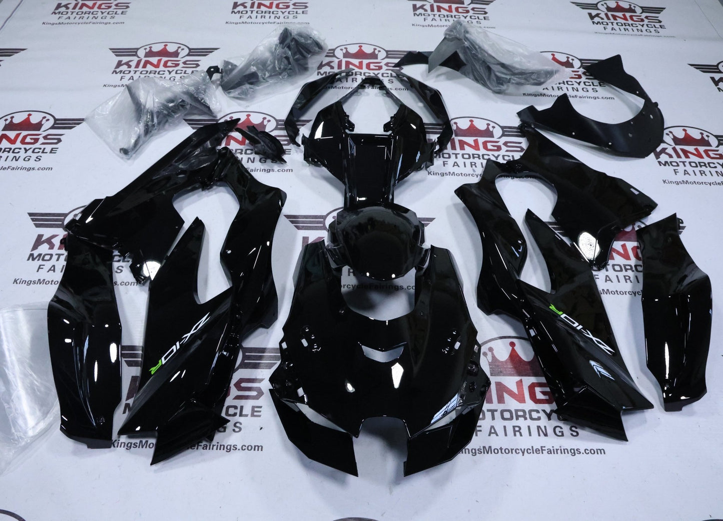 Fairings for Kawasaki Ninja ZX10R (2021-2025) Black, White, Green at KingsMotorcycleFairings.com