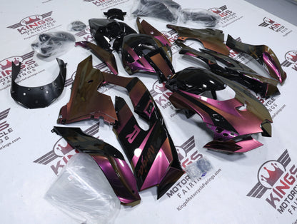 Fairings for Kawasaki Ninja ZX10R (2021-2025) Chameleon Pink, Gold, Black from KingsMotorcycleFairings.com