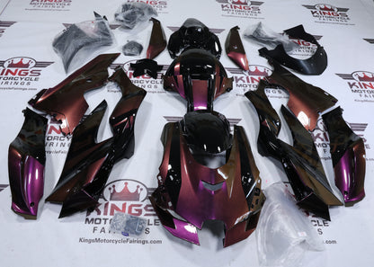 Fairings for Kawasaki Ninja ZX10R (2021-2025) Pink, Gold Chameleon at KingsMotorcycleFairings.com