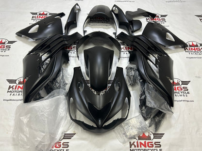 Fairings for Kawasaki Ninja ZX14R (2012-2024) All Matte Black at KingsMotorcycleFairings.com