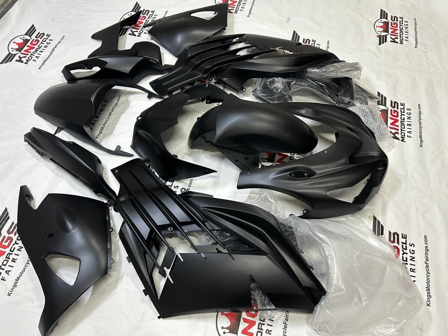 Fairings for Kawasaki Ninja ZX14R (2012-2024) All Matte Black from KingsMotorcycleFairings.com