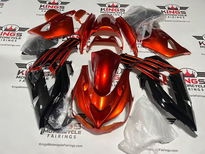 Fairings for Kawasaki Ninja ZX14R (2012-2024) Orange Rust, Black at KingsMotorcycleFairings.com
