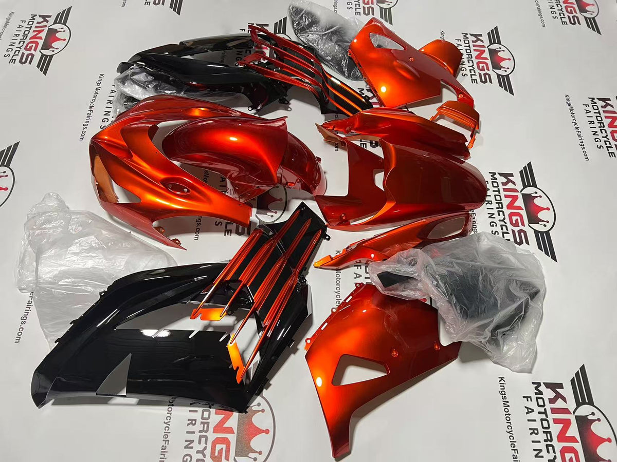 Fairings for Kawasaki Ninja ZX14R (2012-2024) Orange Rust, Black from KingsMotorcycleFairings.com