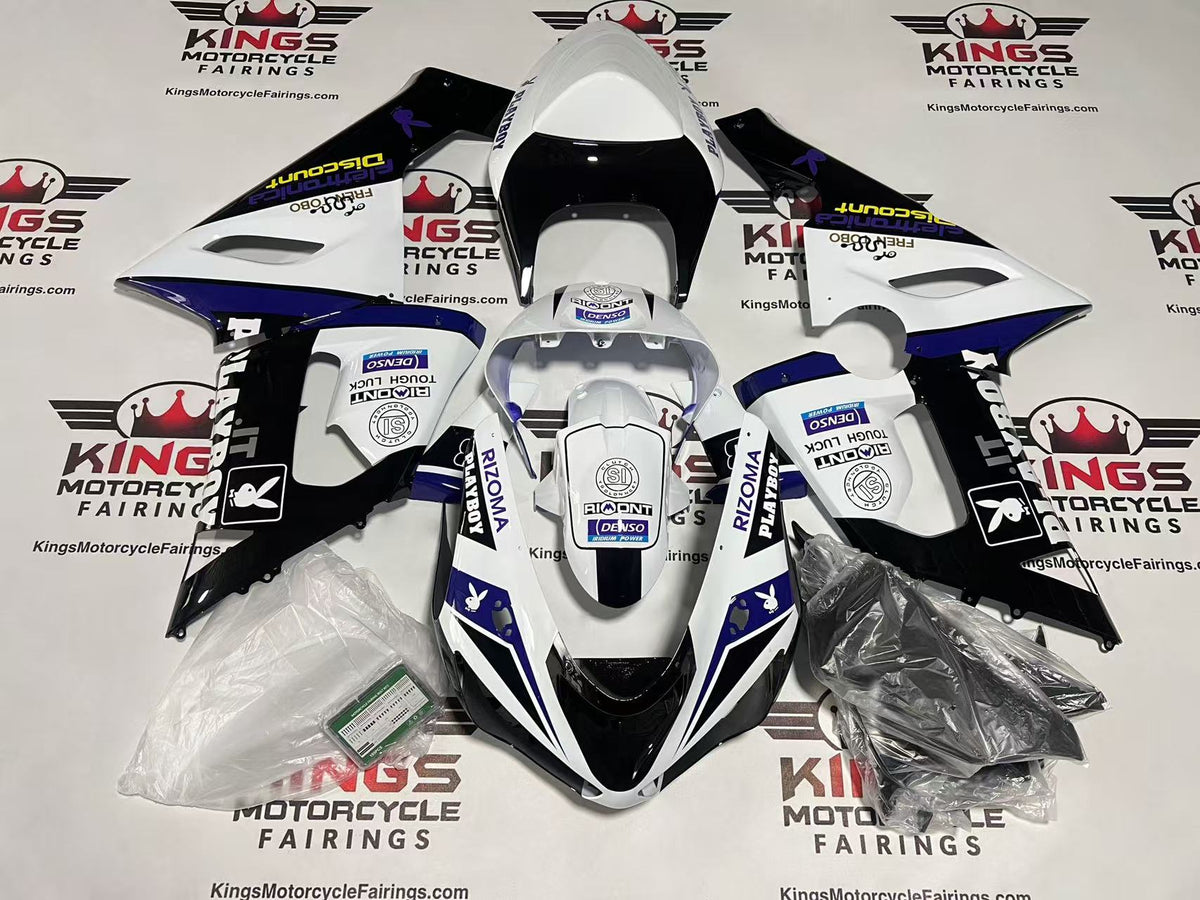 Fairings for Kawasaki Ninja ZX6R 636 (2005-2006) Playboy White, Black, Purple at KingsMotorcycleFairings.com