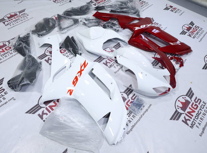 Fairings for Kawasaki Ninja ZX6R 636 (2007-2008) White, Red Split at KingsMotorcycleFairings.com