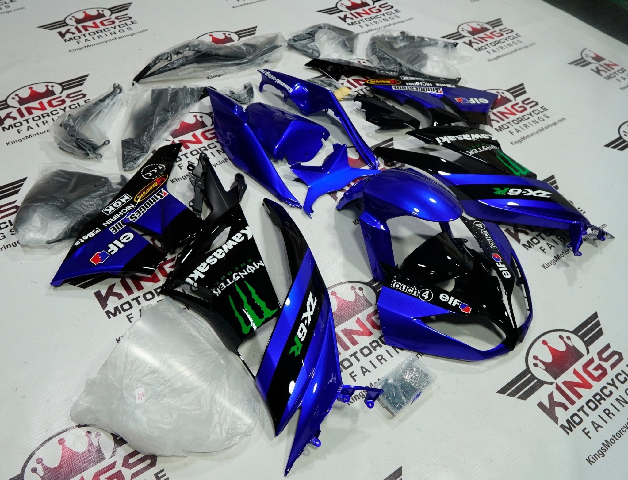 Fairings | Kawasaki ZX6R 636 (2009-2012) Blue Monster Energy