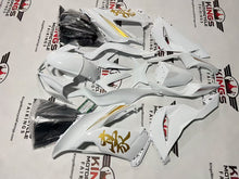 Fairings for Kawasaki Ninja ZX6R 636 (2013-2018) White, Gold Kanji from KingsMotorcycleFairings.com