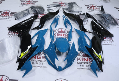 Fairings for Kawasaki Ninja ZX6R 636 (2019-2023) Blue Teal, Black, Yellow at KingsMotorcycleFairings.com