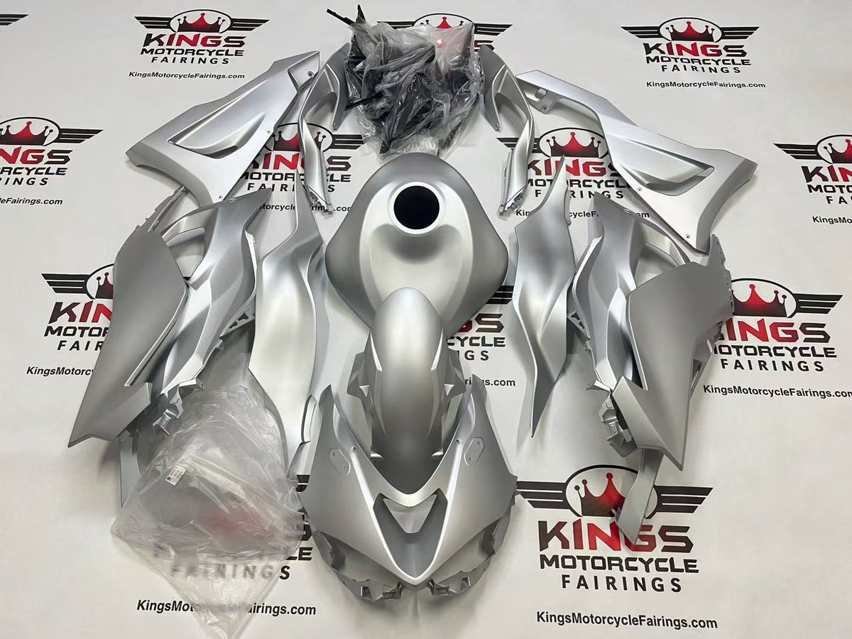 Fairings for Kawasaki Ninja ZX6R 636 (2024-2025) All Satin Silver from KingsMotorcycleFairings.com