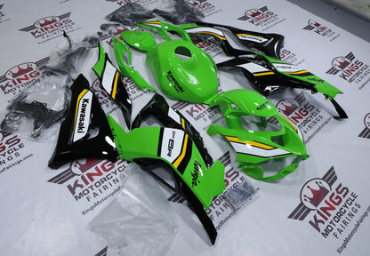 Fairings for Kawasaki Ninja ZX6R 636 (2024-2025) Green, White, Black, Yellow KRT from KingsMotorcycleFairings.com