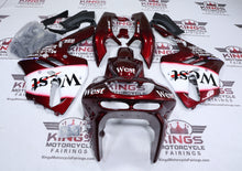 Fairings for Kawasaki ZX-9R (1994-1997) Maroon Red, White West at KingsMotorcycleFairings.com