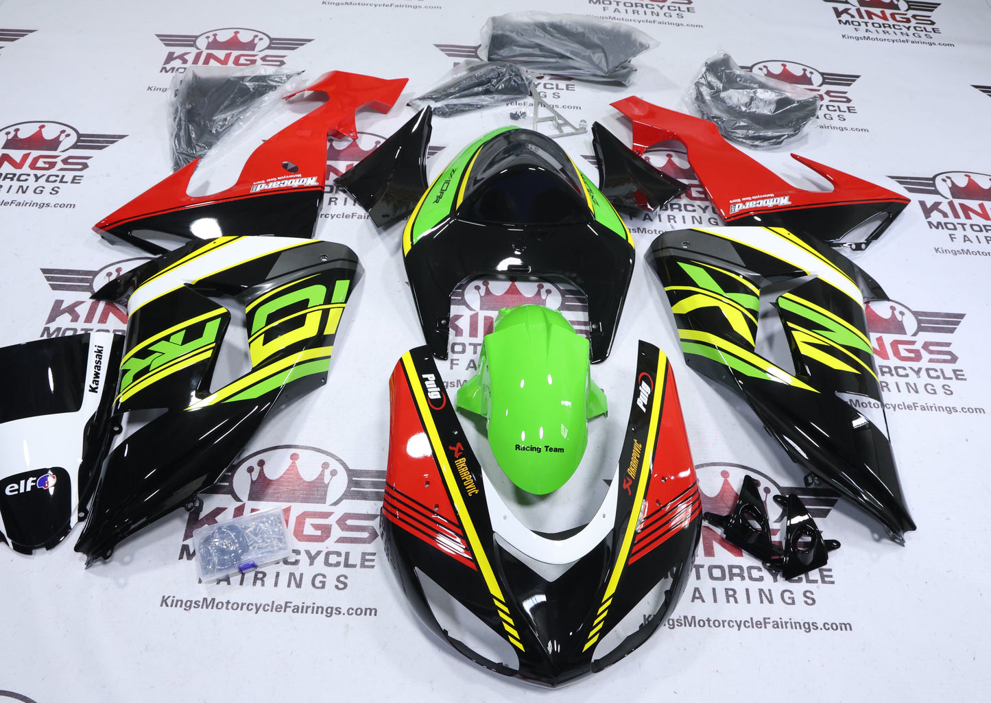 Fairings for Kawasaki ZX10R (2006-2007) Black, Green, Red, Yellow at KingsMotorcycleFairings.com