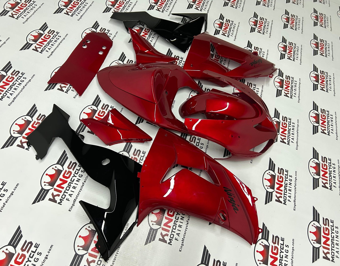 Fairings for Kawasaki ZX10R (2006-2007) Candy Red, Black at KingsMotorcycleFairings.com
