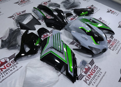 Fairings for Kawasaki ZX14R Fairings (2006-2011) Nardo Gray, Black, Green at KingsMotorcycleFairings.com