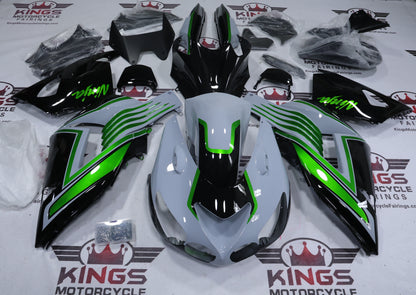 Fairings for Kawasaki ZX14R Fairings (2006-2011) Nardo Gray, Black, Green from KingsMotorcycleFairings.com