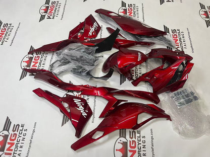 Fairings for Kawasaki ZX4RR (2019-2025) Candy Red, White KRT from KingsMotorcycleFairings.com