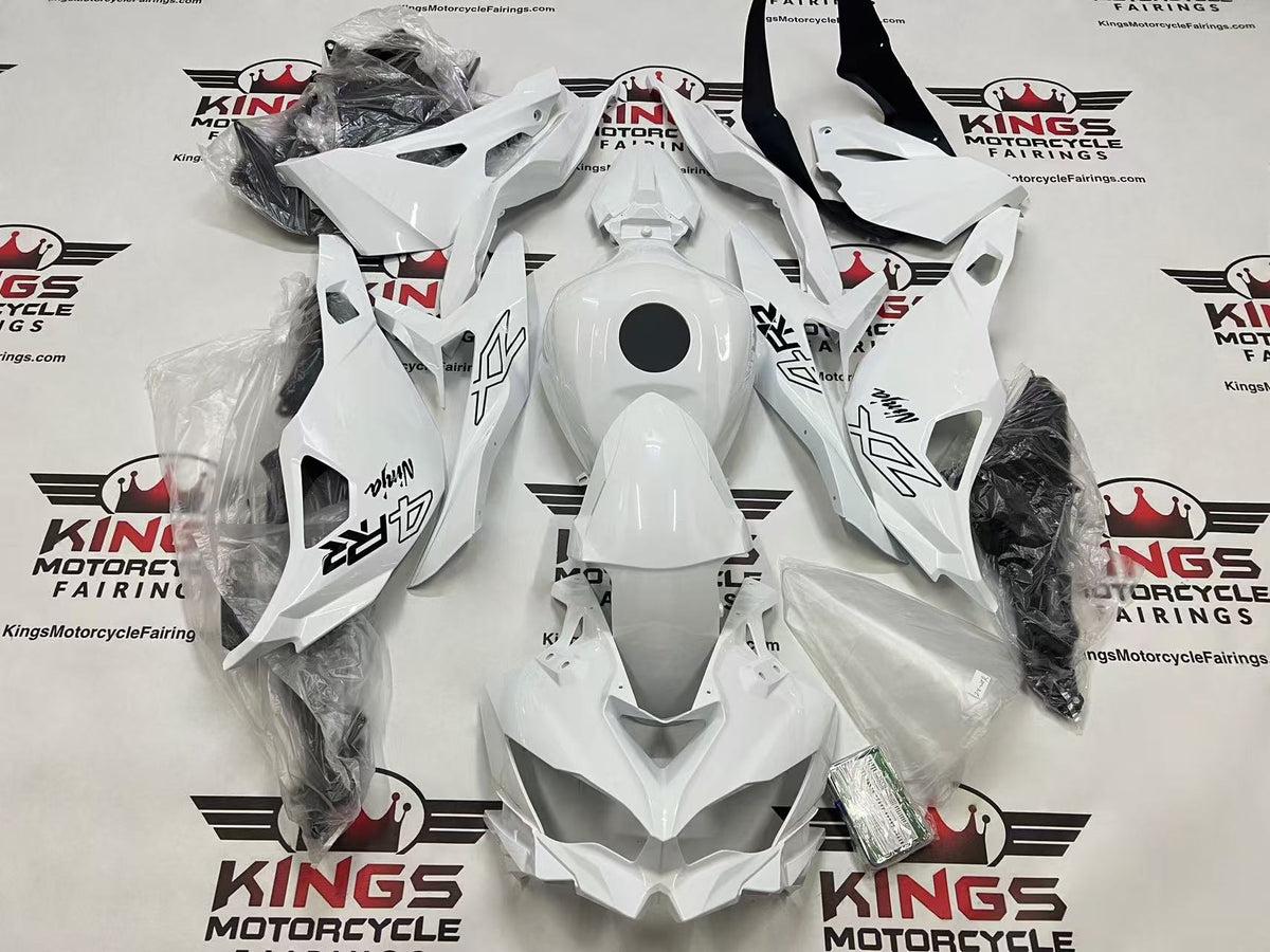Fairings for Kawasaki ZX4RR (2019-2025) Gloss White, Black at KingsMotorcycleFairings.com