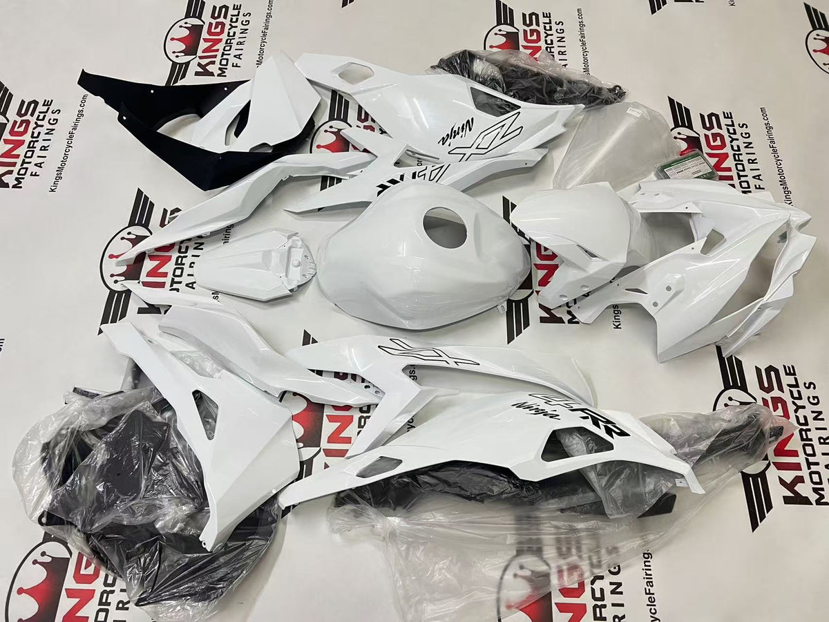 Fairings for Kawasaki ZX4RR (2019-2025) Gloss White, Black from KingsMotorcycleFairings.com