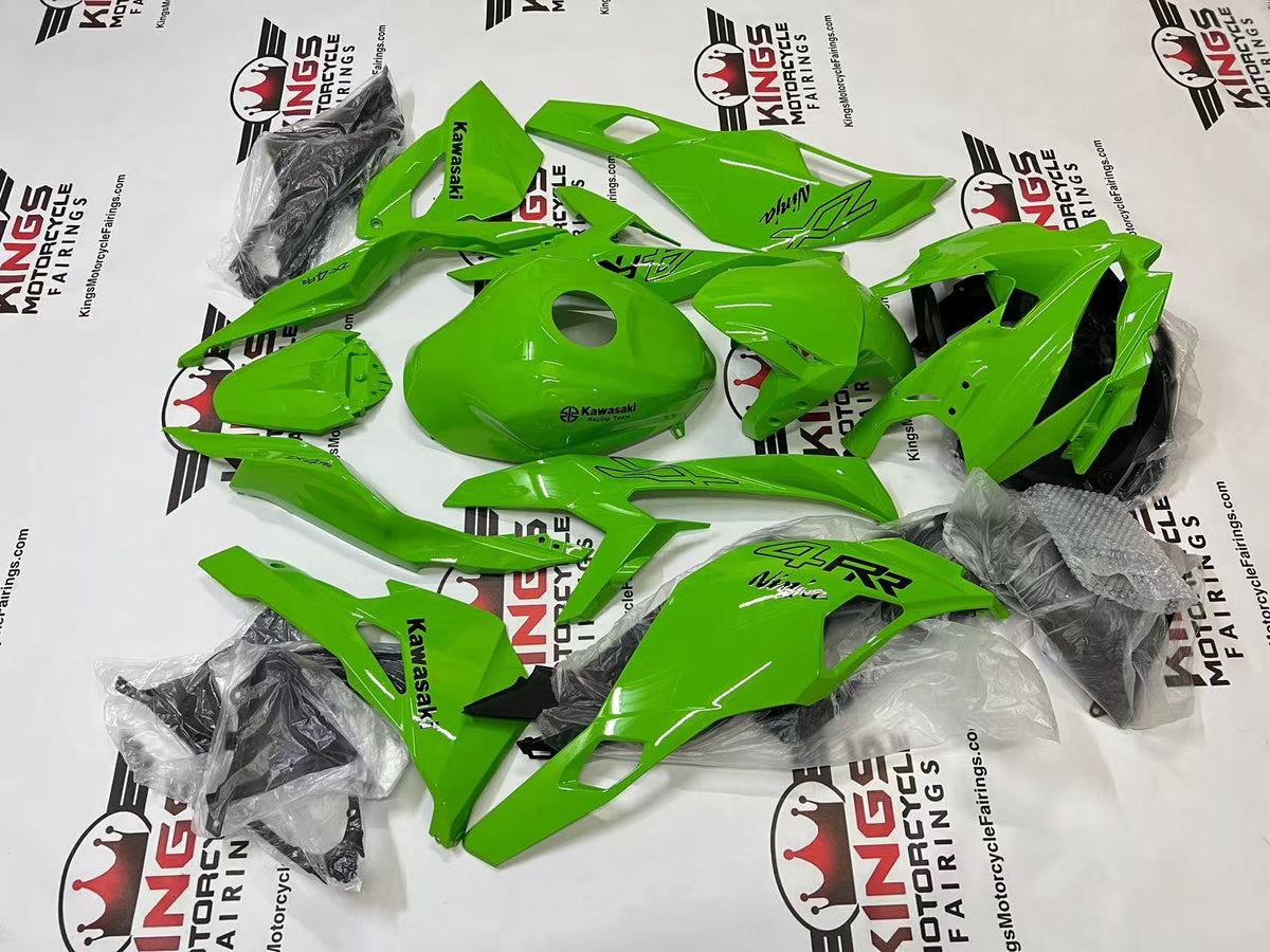 Fairings for Kawasaki ZX4RR (2019-2025) Green, Black from KingsMotorcycleFairings.com