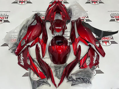 Fairings for Kawasaki ZX4R (2019-2025) Dark Red, White KRT from KingsMotorcycleFairings.com