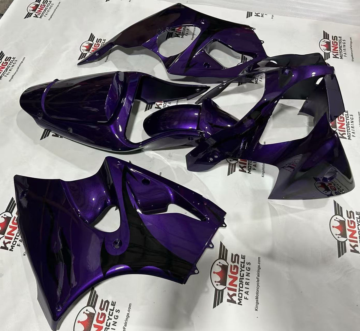 Fairings for Kawasaki ZX6R 636 (2000-2002) Purple, Black Tribal from KingsMotorcycleFairings.com