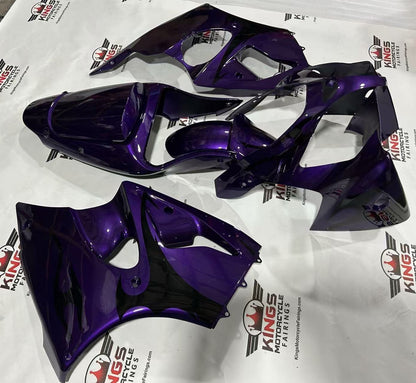 Fairings for Kawasaki ZX6R 636 (2000-2002) Purple, Black Tribal from KingsMotorcycleFairings.com