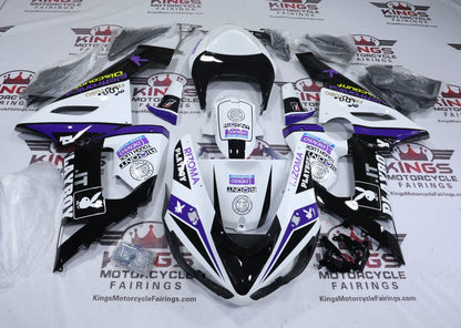Fairings for Kawasaki ZX6R 636 (2005-2006) Black, White, Purple Playboy from KingsMotorcycleFairings.com