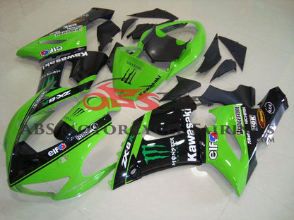 Fairings for Kawasaki ZX6R 636 (2005-2006) Green Monster, Black from KingsMotorcycleFairings.com