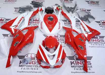 Fairings for Kawasaki ZX6R 636 (2024-2025) Red, White Fox at KingsMotorcycleFairings.com