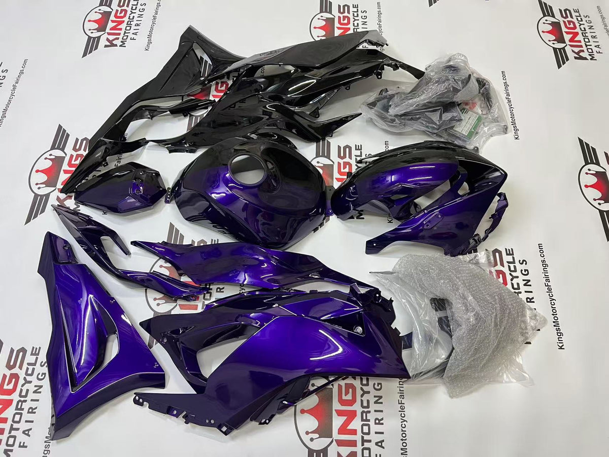 Fairings for Kawasaki ZX6R (2024-2025) Purple, Black Split at KingsMotorcycleFairings.com