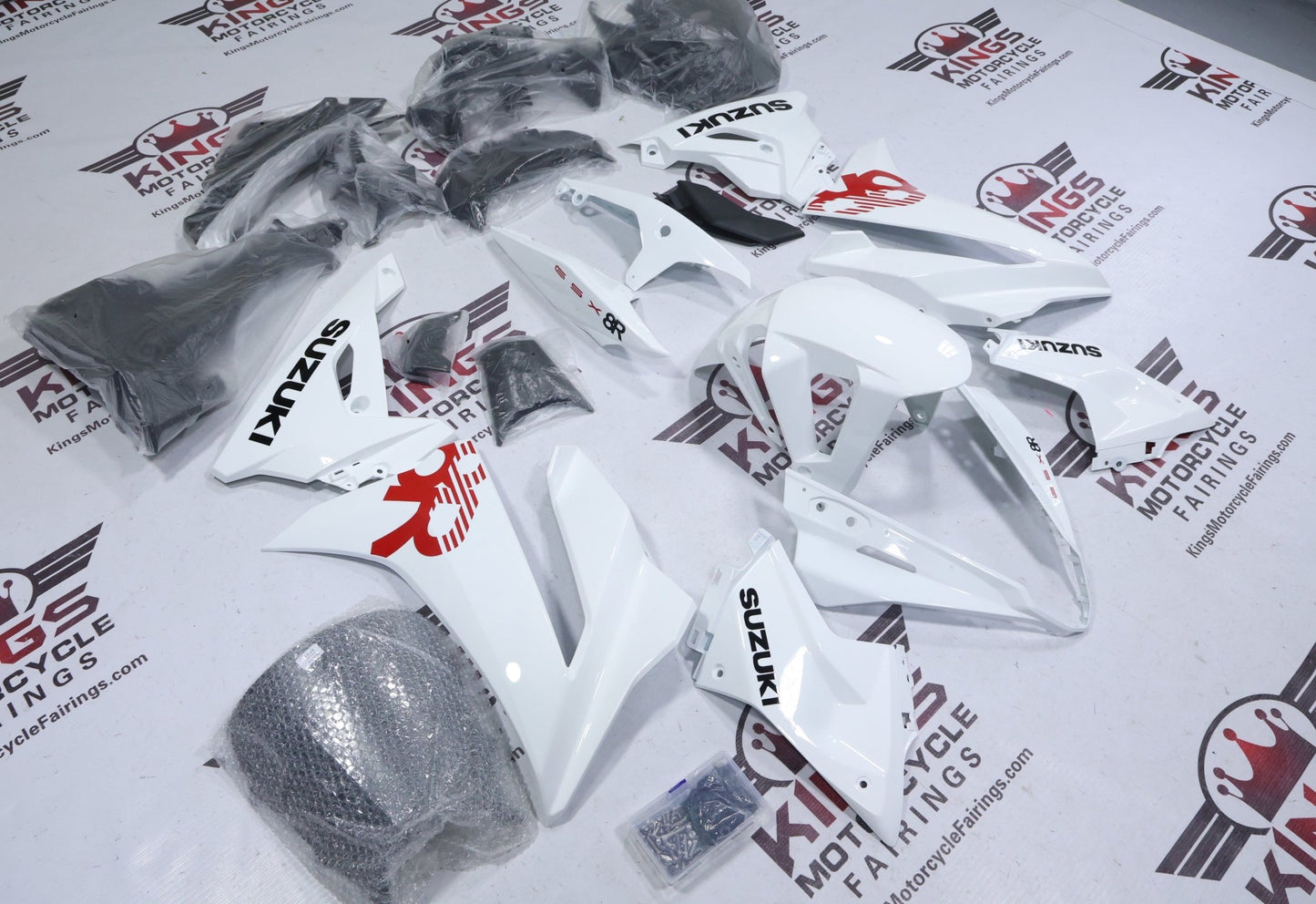 Fairings for Suzuki GSX-8R (2024-2025) White, Red, Black at KingsMotorcycleFairings.com